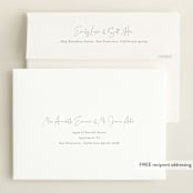 "Initial Love" - Birth Announcements in Gray by Carolyn MacLaren - FREE Recipient Addressing