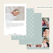 "Precious Script" - Birth Announcements in Sugar by Jessica Williams - Back of Card