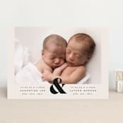 "Ampersand Duo" - Birth Announcements in Ivory by Alethea and Ruth - Front