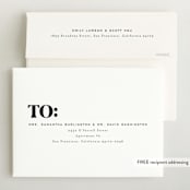 "Ampersand Duo" - Birth Announcements in Ivory by Alethea and Ruth - FREE Recipient Addressing