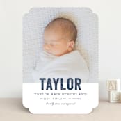 "Statement" - Birth Announcements in Marine by Sara Hicks Malone - Front