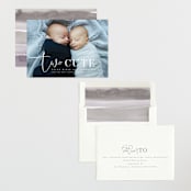 "Two Cute" - Birth Announcements in Silk by Creo Study - Assembled