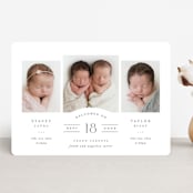 "Twinsies" - Birth Announcements in Slate by Hooray Creative - Front
