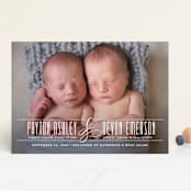 "Fancy for Two" - Birth Announcements in Frost by Jessica Williams - Front