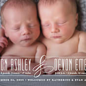 "Fancy for Two" - Birth Announcements in Frost by Jessica Williams - Detail