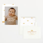 "Fun Hello" - Birth Announcements in Cloud by Jackie Crawford - Assembled