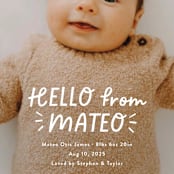 "Fun Hello" - Birth Announcements in Cloud by Jackie Crawford - Detail