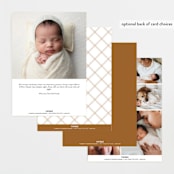 "Sutton" - Birth Announcements in Leather by Jessica Williams - Back of Card