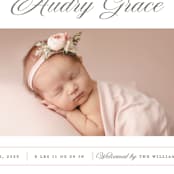 "Elegance" - Birth Announcements in Peony by Pixel and Hank - Detail
