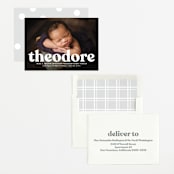 "Modern Vintage" - Birth Announcements in Ghost by Lea Delaveris - Assembled