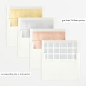 "Modern Vintage" - Birth Announcements in Ghost by Lea Delaveris - Envelope Liner Options