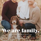 "We Are Family" - Birth Announcements in Cotton by Corinne Malesic - Detail