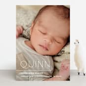 "simply ours" - Birth Announcements in Powder by Sara Hicks Malone - Front