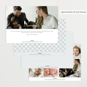 "Checked" - Birth Announcements in Sky by Lea Delaveris - Back of Card Options