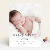 "Marlow" - Birth Announcements in Graphite by Megan Cash - Front