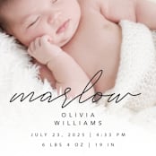 "Marlow" - Birth Announcements in Graphite by Megan Cash - Detail