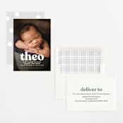 "Modern Vintage" - Birth Announcements in Ghost by Lea Delaveris - Assembled