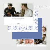 "Daisy Toile" - Birth Announcements in Bluebird by Susan Zinader - Back of Card Options