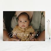 "Modern Meet" - Birth Announcements in Linen by Erica Krystek - Front
