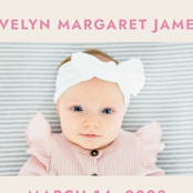 "present perfect" - Birth Announcements in Peony by Megan Davis - Detail