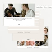 "Classical" - Birth Announcements in Cream by Hooray Creative - Back of Card Options