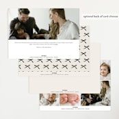 "Elegant Bow Holiday" - Birth Announcements in Charcoal by Chelsea Petaja - Back of Card Options