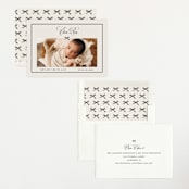 "Elegant Bow Holiday" - Birth Announcements in Charcoal by Chelsea Petaja - Assembled