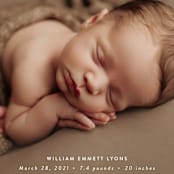 "Skyline" - Birth Announcements in Pearl by Sara Hicks Malone - Close-Up