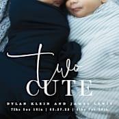 "Two Cute" - Birth Announcements in Silk by Creo Study - Close-Up