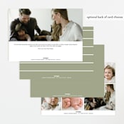 "Welcome Home" - Birth Announcements in Sage by Hudson meet Rose - Back of Card Options