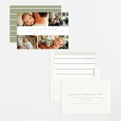 "Welcome Home" - Birth Announcements in Sage by Hudson meet Rose - Assembled