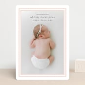 "Scalloped Border" - Birth Announcements in Baby Blush by Carolyn MacLaren - Front