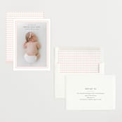 "Scalloped Border" - Birth Announcements in Baby Blush by Carolyn MacLaren - Assembled