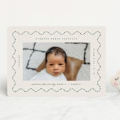 "Squiggle" - Birth Announcements in Moss by Kelly Watkins - Front