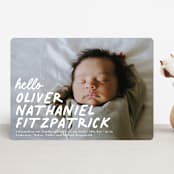 "casual hello" - Birth Announcements in Snow by Angela Marzuki - Front