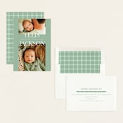 "Double Time" - Birth Announcements in Aloe by Pixel and Hank - Assembled