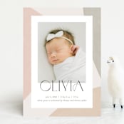 "Artful" - Birth Announcements in Sherbet by Pixel and Hank - Front
