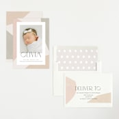 "Artful" - Birth Announcements in Sherbet by Pixel and Hank - Assembled