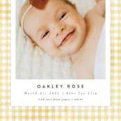 "Gingham" - Birth Announcements in Marigold by Jessie Steury - Detail