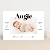 "Bold Name Frame" - Birth Announcements in Ash by Alethea and Ruth - Front