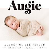 "Bold Name Frame" - Birth Announcements in Ash by Alethea and Ruth - Detail