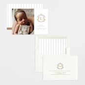 "Crested" - Birth Announcements in Fawn by mo kelley - Assembled