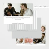 "Modern Arc" - Birth Announcements in Snow by Erin Deegan - Back of Card Options