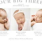 "Our big three" - Birth Announcements in Slate by Lea Delaveris - Close-Up