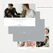 "Simple Emphasis" - Birth Announcements in Cloud by Carolyn MacLaren - Back of Card Options