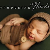 "Simple Emphasis" - Birth Announcements in Cloud by Carolyn MacLaren - Detail