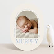 "Type Arch" - Birth Announcements in Bluebird Day by Baumbirdy - Front