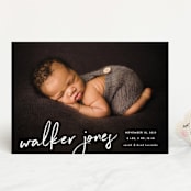 "Scripted" - Birth Announcements in Snow by Sara Hicks Malone - Front