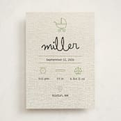 "Stitched Together" - Birth Announcements in Mint by Ashley Langlais - Front