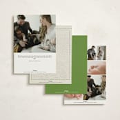 "Stitched Together" - Birth Announcements in Mint by Ashley Langlais - Back of Card Options
